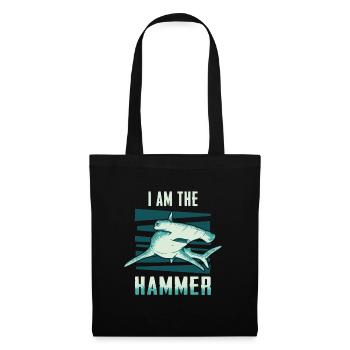 Hammerhai Hai Fisch Tier Haie - Stoffbeutel - Schwarz - Vorne