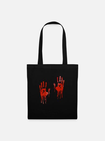 Halloween blutige Hände - Stoffbeutel - Schwarz