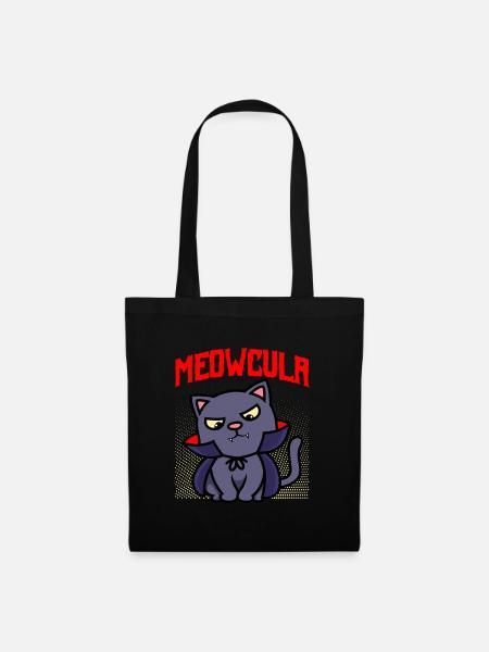 Dracula Halloween Katze - Stoffbeutel - Schwarz