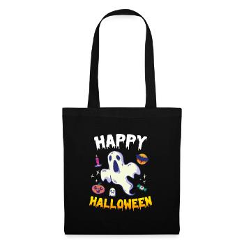 Happy Halloween Geist - Stoffbeutel - Schwarz - Vorne