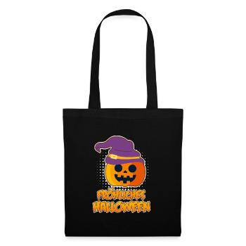 Halloween Kürbis Happy Halloween - Stoffbeutel - Schwarz - Vorne