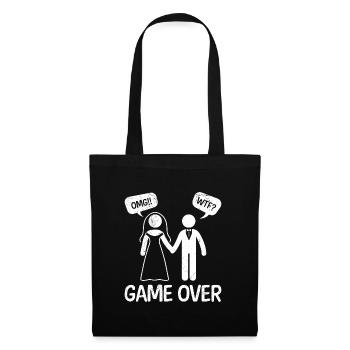 Hochzeit Game Over Bräutigam - Stoffbeutel - Schwarz - Vorne