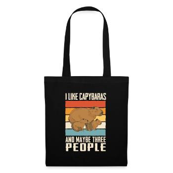 Capybara Rongeur Animal - Sac en tissu - noir - Devant
