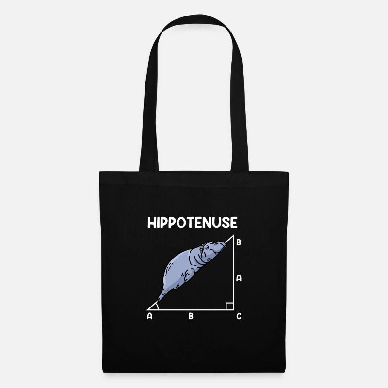 Math Hippo Professeur de mathématiques Hippotenuse - Sac en tissu - noir