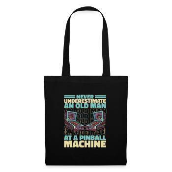 Pinball Flipper Retro Vintage 80s Arcade - Tote Bag - black - Front