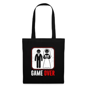 Hochzeit Game Over Bräutigam - Stoffbeutel - Schwarz - Vorne