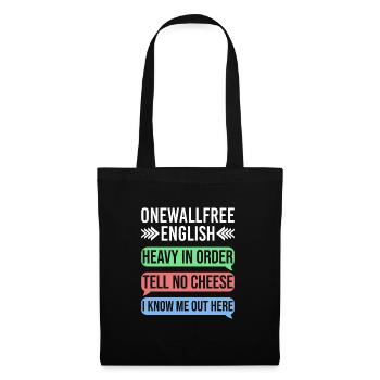 Onewallfree English für Englisch Lehrer Übersetzer - Stoffbeutel - Schwarz - Vorne