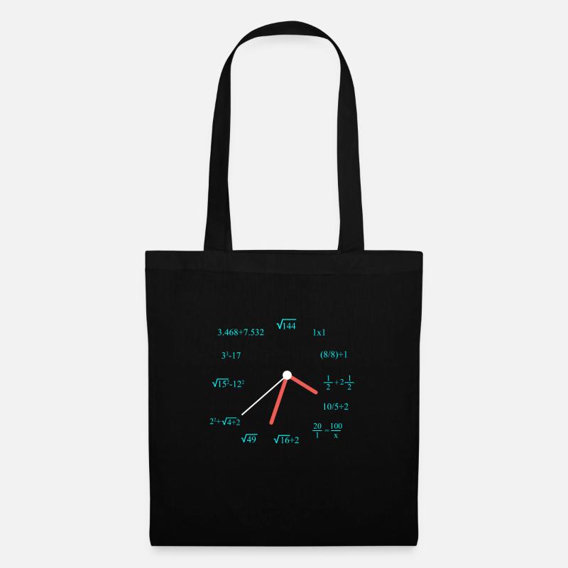 Mathematiker Uhr lustiges Mathe - Stoffbeutel - Schwarz