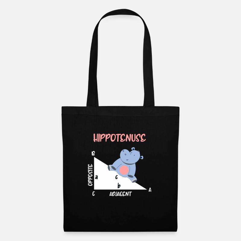 Mathematiker Hippotenuse Hippo Dreieck - Stoffbeutel - Schwarz
