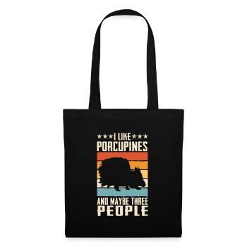 Porc-épic - Sac en tissu - noir - Devant