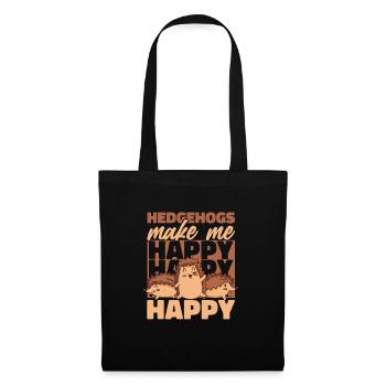 Hérisson Épineux Animal Hérisson - Sac en tissu - noir - Devant