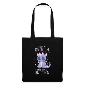 Drache Mystisch Drachen Fantasie - Stoffbeutel - Schwarz - Vorne