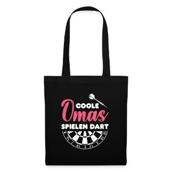 Coole Omas spielen Dart Frauen Darts Zubehör Dart - Stoffbeutel - Schwarz - Vorne