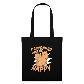 Capybara Rongeur Animal - Sac en tissu - noir - Devant