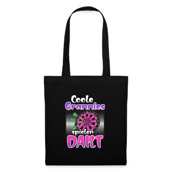 Coole Omas spielen Dart Frauen Darts Zubehör Dart - Stoffbeutel - Schwarz - Vorne