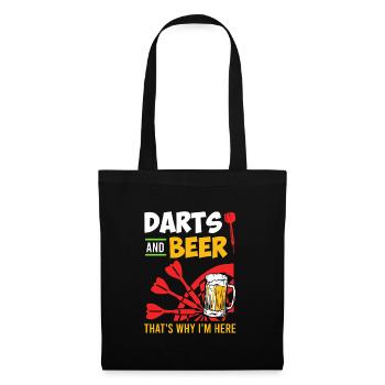 Darts an Beer thats why I am here - Tote Bag - black - Front