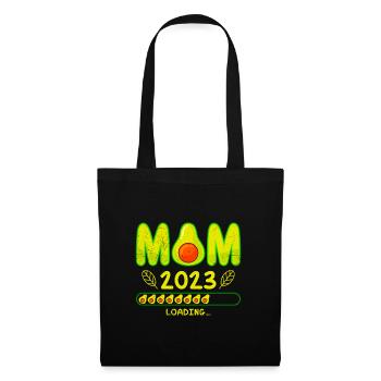 Mama 2023 loading Schwangerschaft Baby Avocado - Stoffbeutel - Schwarz - Vorne