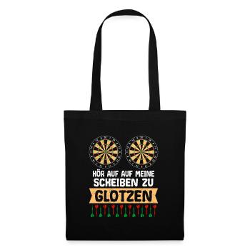 Hör auf auf meine Scheiben zu glotzen Darts - Stoffbeutel - Schwarz - Vorne