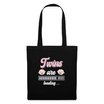 Twin Mom Twins loading Young Girls Mom - Tote Bag - black - Front