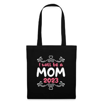 Maman 2023 Je vais à Maman Fille Maman - Sac en tissu - noir - Devant