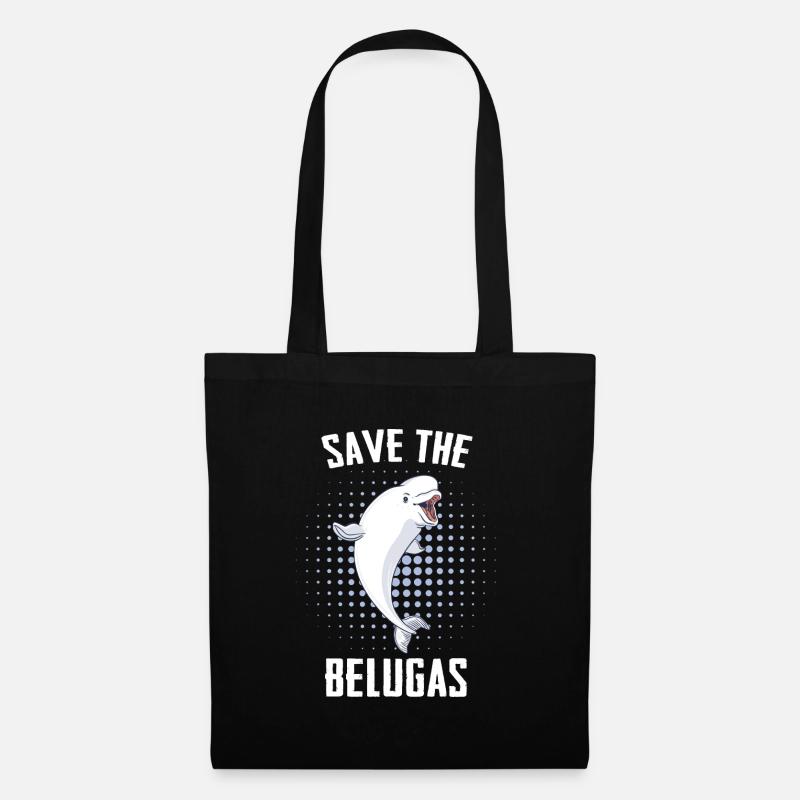 Bélugas Océan Bélugas Baleines - Sac en tissu - noir