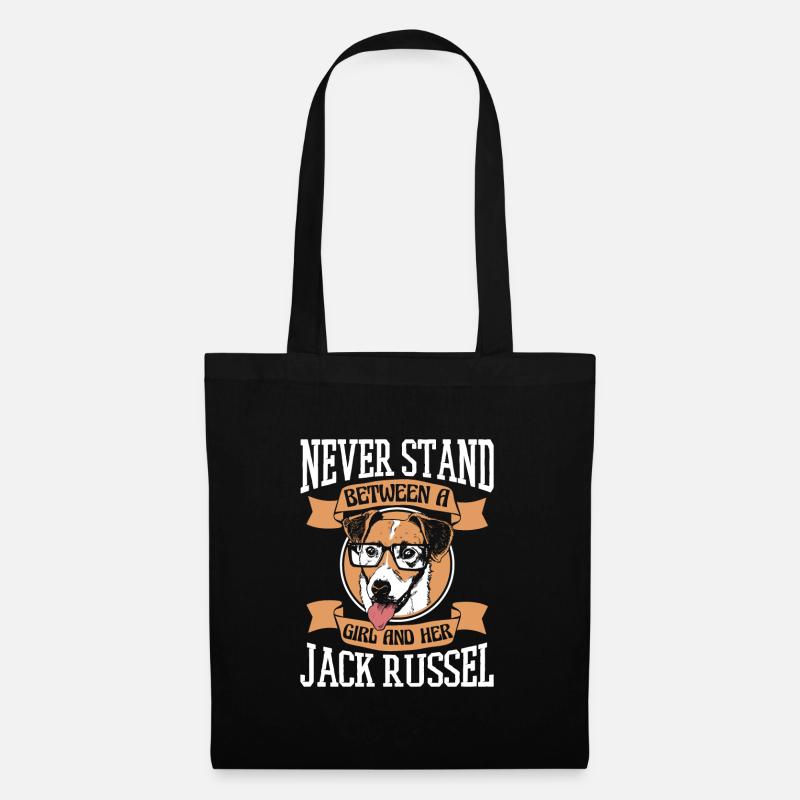 Jack Russell Terrier Hund Hundehalter - Stoffbeutel - Schwarz