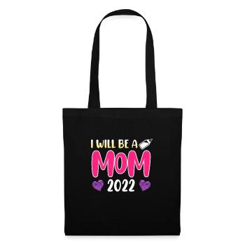 Mère 2022 enceinte d’une jeune fille Maman - Sac en tissu - noir - Devant