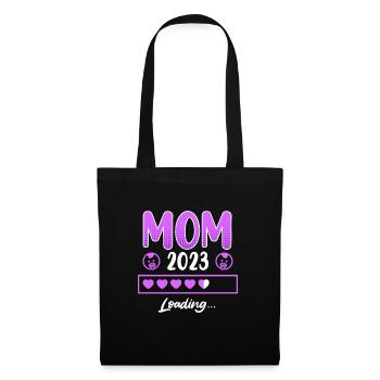 Mama 2023 Mutter to be schwanger Junge Mädchen - Stoffbeutel - Schwarz - Vorne