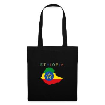 Drapeau de la carte de l’Éthiopie - Sac en tissu - noir - Devant