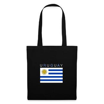 Uruguay Flagge Montevideo - Stoffbeutel - Schwarz - Vorne