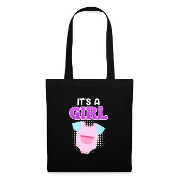 Fille maman enceinte d’une fille maman - Sac en tissu - noir - Devant