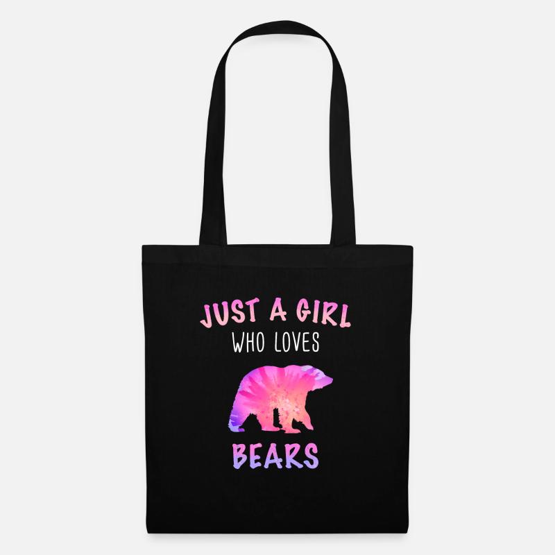 Bär Grizzlybär Braunbär Bären - Stoffbeutel - Schwarz
