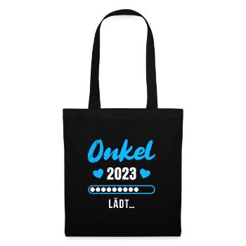 Onkel 2023 lädt werdender Onkel - Stoffbeutel - Schwarz - Vorne