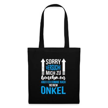 Ich komme nach meinem Onkel - Stoffbeutel - Schwarz - Vorne