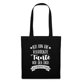 Ich bin die verrückte Tante Familie Beste Tante - Stoffbeutel - Schwarz - Vorne
