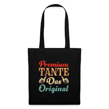 Premium Tante Das Original Super Tante Beste Tante - Stoffbeutel - Schwarz - Vorne