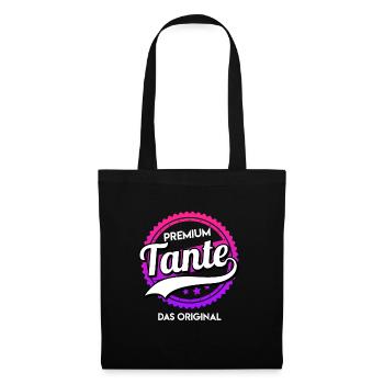 Premium Tante Das Original Tante Beste Tante - Stoffbeutel - Schwarz - Vorne