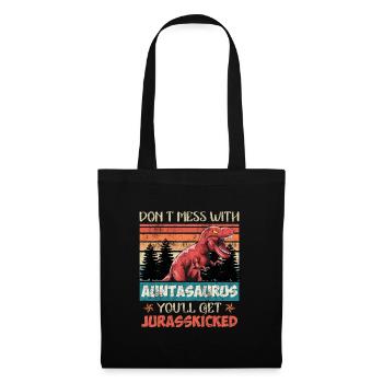 Ne plaisante pas avec tante tante dinosaure tante - Sac en tissu - noir - Devant