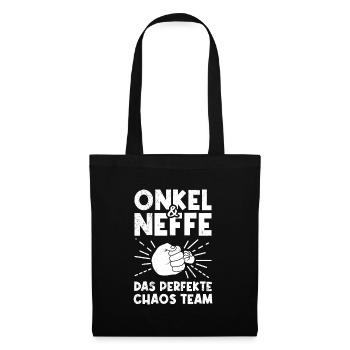 Onkel und Neffe das perfekte Chaos Team - Stoffbeutel - Schwarz - Vorne