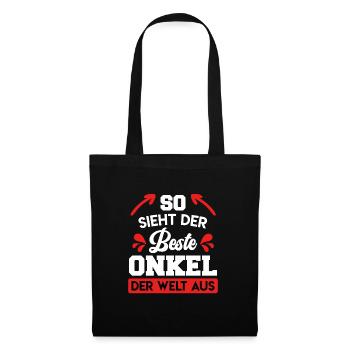 So sieht der beste Onkel der Welt aus - Stoffbeutel - Schwarz - Vorne