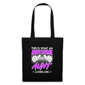 Voici à quoi ressemble une super tante nièce neveu tante - Sac en tissu - noir - Devant
