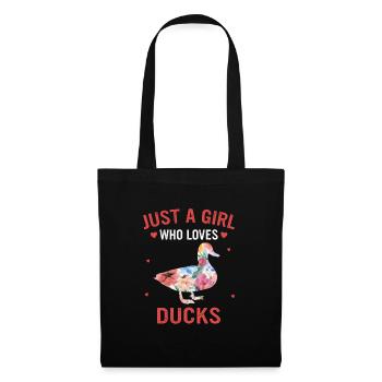 Canard Oiseau Oiseau Animal Charlatan - Sac en tissu - noir - Devant