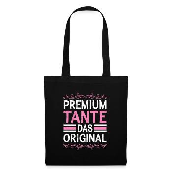 Premium Tante das Original Patentante Tante - Stoffbeutel - Schwarz - Vorne