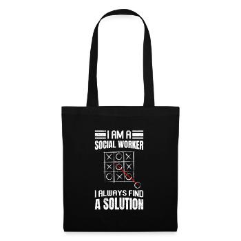 I always find a solution I am a social worker - Tote Bag - black - Front