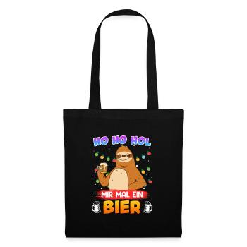Ho Hol mir mal ein Bier Faultier Biertrinker - Stoffbeutel - Schwarz - Vorne
