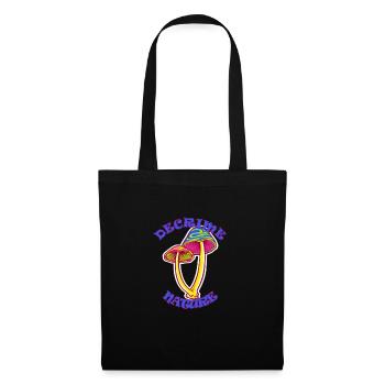 Decrime Nature Colorful Magic Mushroom Trippy - Stoffbeutel - Schwarz - Vorne