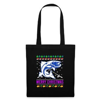 Merry Fishmas Ugly Christmas Fish - Tote Bag - black - Front