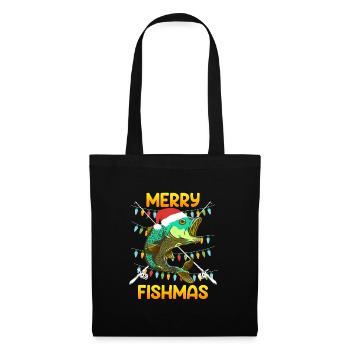 Angler Christmas Merry Fishmas Fish - Tote Bag - black - Front