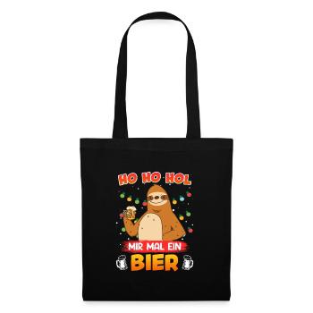 Ho Hol mir mal ein Bier Faultier Biertrinker - Stoffbeutel - Schwarz - Vorne