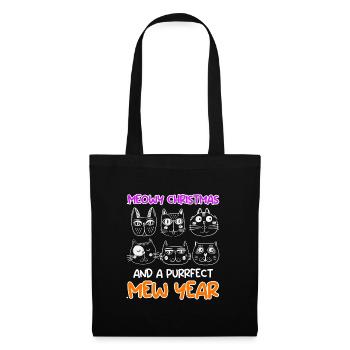 Miaou de Noël et un chat purrfect année - Sac en tissu - noir - Devant